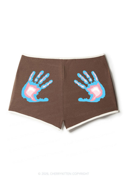 Trans Thermal Hands Pride Y2K Booty Shorts Cherrykitten