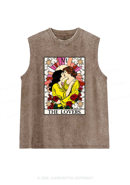 Kissing Lesbians Pride Y2K Washed Muscle Tank Cherrykitten
