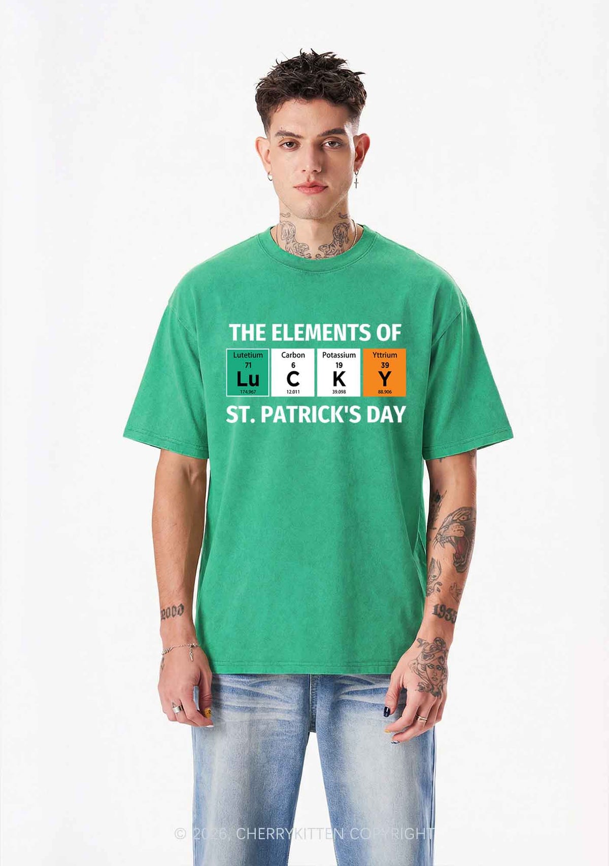 Elements Of Lucky St Patricks Y2K Shirts Washed Tee Cherrykitten