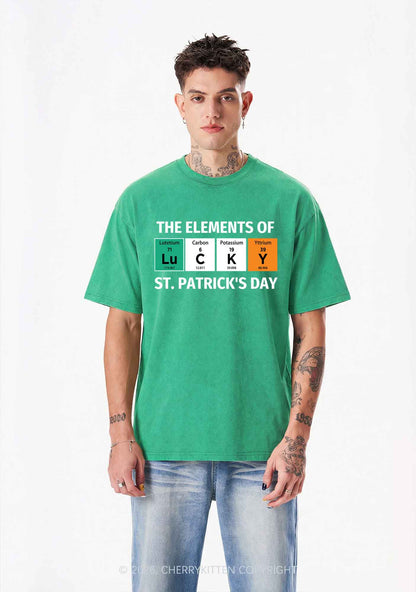 Elements Of Lucky St Patricks Y2K Shirts Washed Tee Cherrykitten