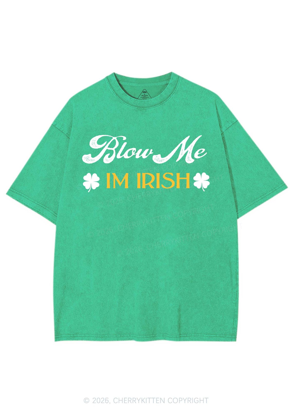Blow Me Im Irish St Patricks Y2K Shirts Washed Tee Cherrykitten