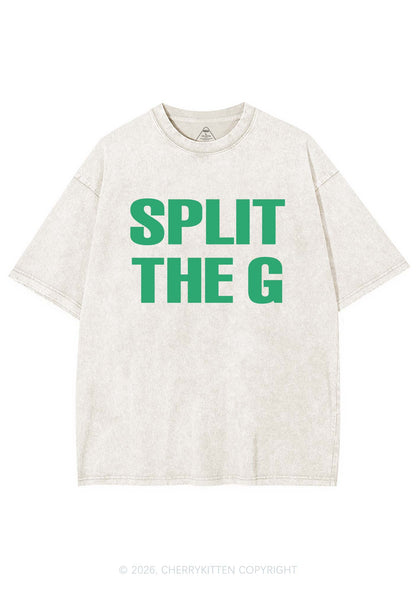 Split The G St Patricks Y2K Shirts Washed Tee Cherrykitten