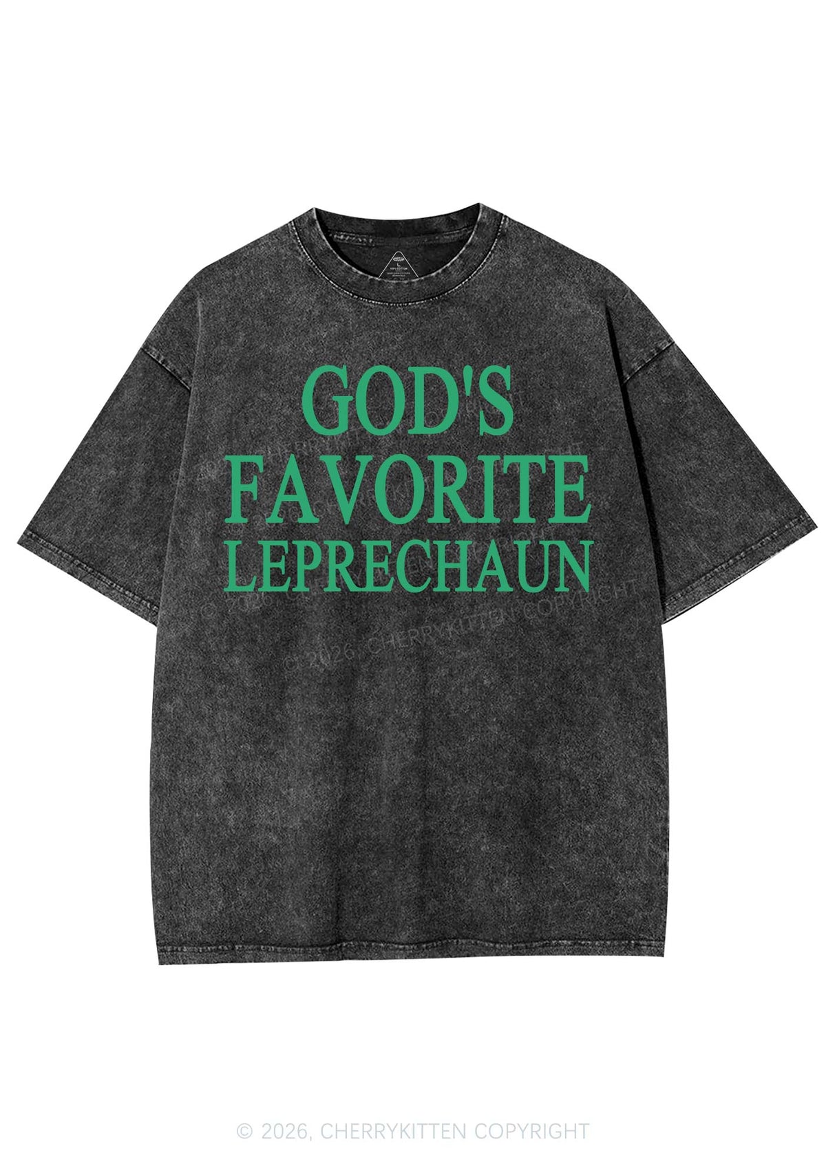 God's Favorite Leprechaun St Patricks Y2K Shirts Washed Tee Cherrykitten