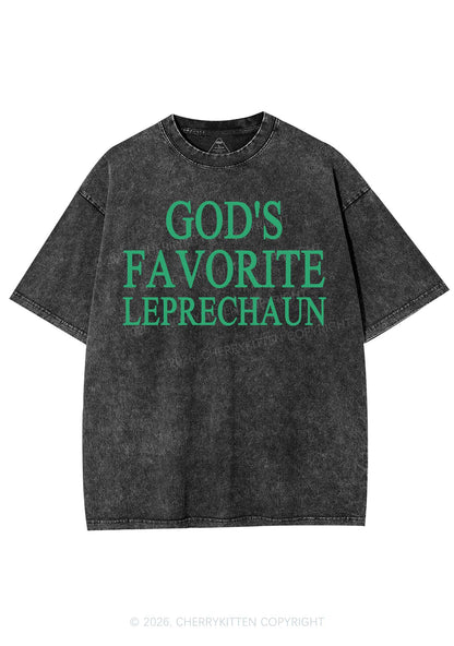 God's Favorite Leprechaun St Patricks Y2K Shirts Washed Tee Cherrykitten