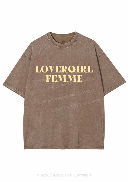 Lovergirl Femme Pride Y2K Shirts Washed Tee Cherrykitten