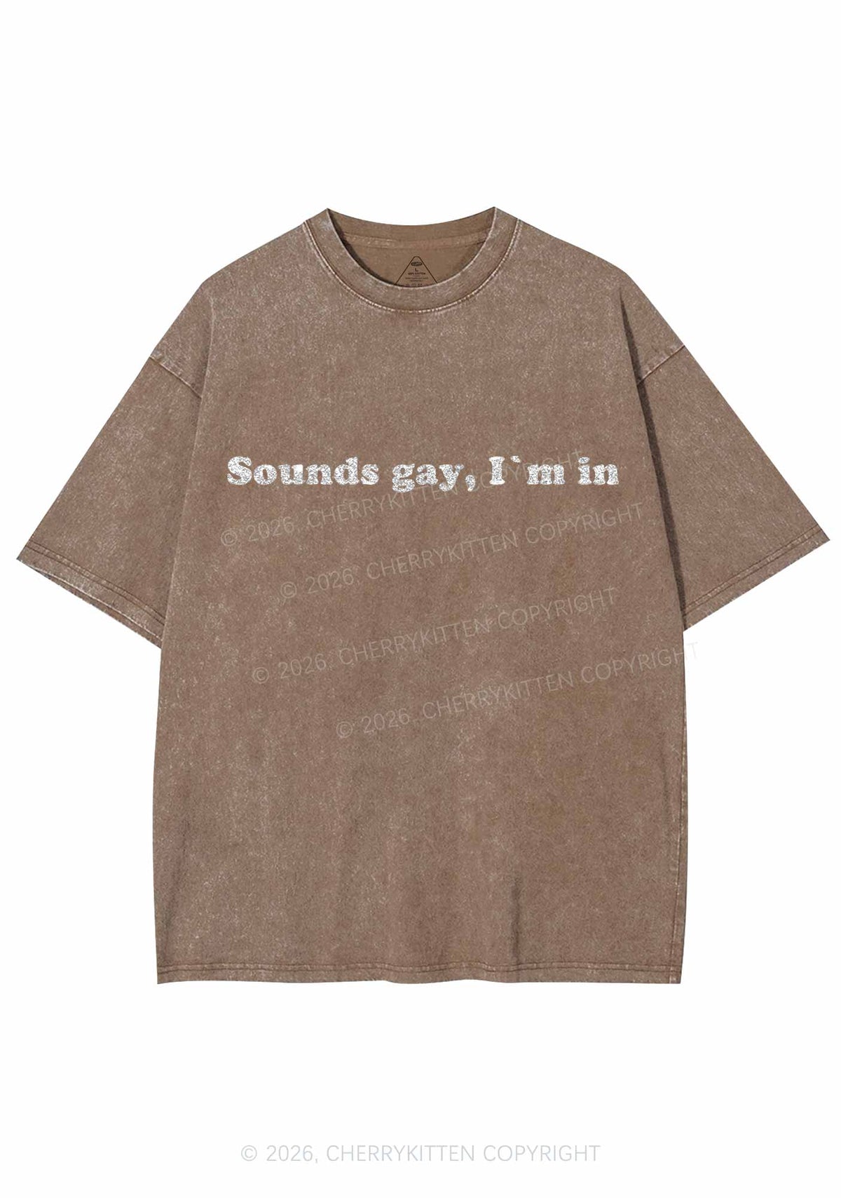 Glitter Sounds Gay Pride Y2K Shirts Washed Tee Cherrykitten