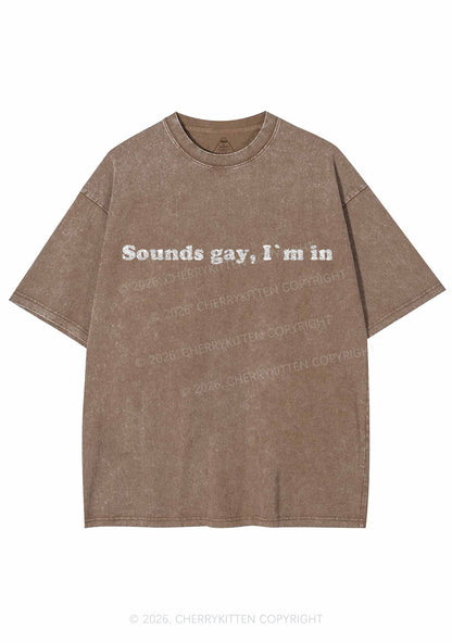 Glitter Sounds Gay Pride Y2K Shirts Washed Tee Cherrykitten