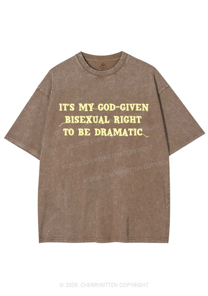 God Given Bisexual Right Pride Y2K Shirts Washed Tee Cherrykitten