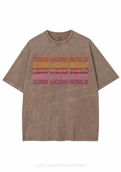 Kiss More Girls Pride Y2K Shirts Washed Tee Cherrykitten
