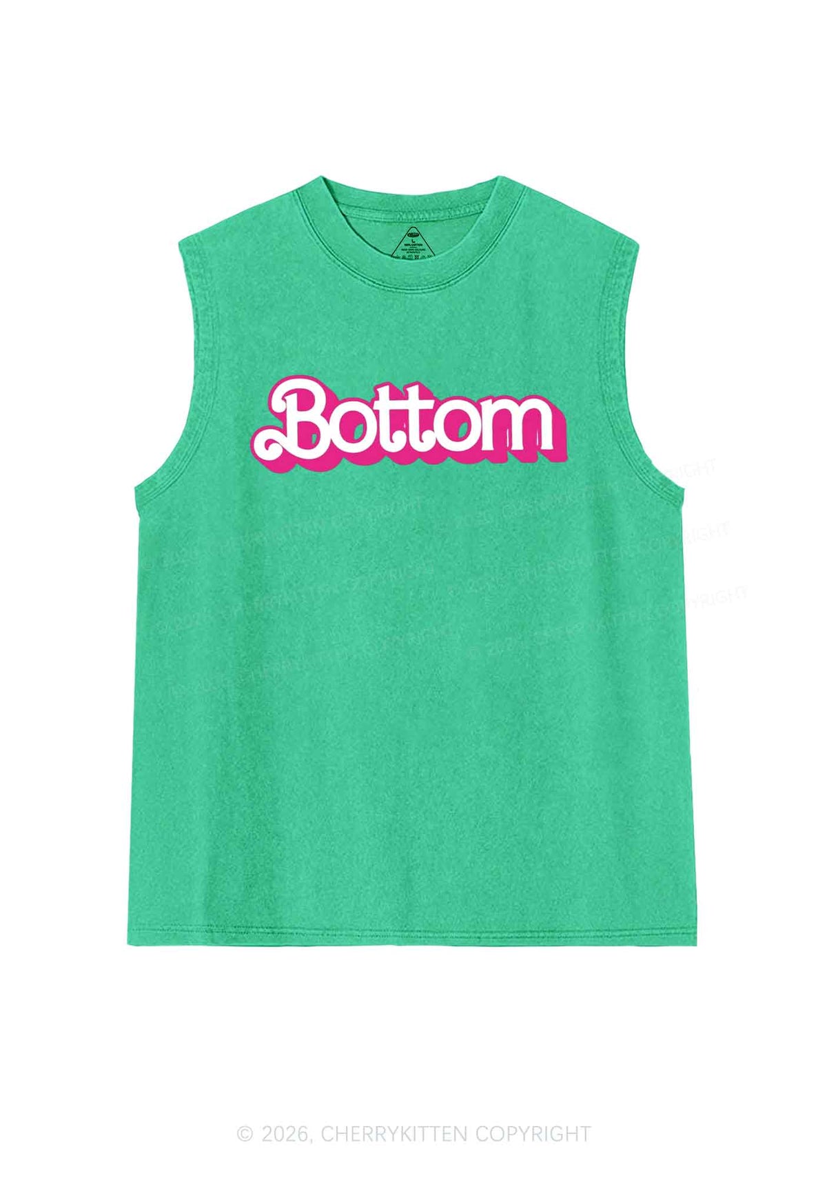 Pink Bottom Pride Y2K Washed Muscle Tank Cherrykitten