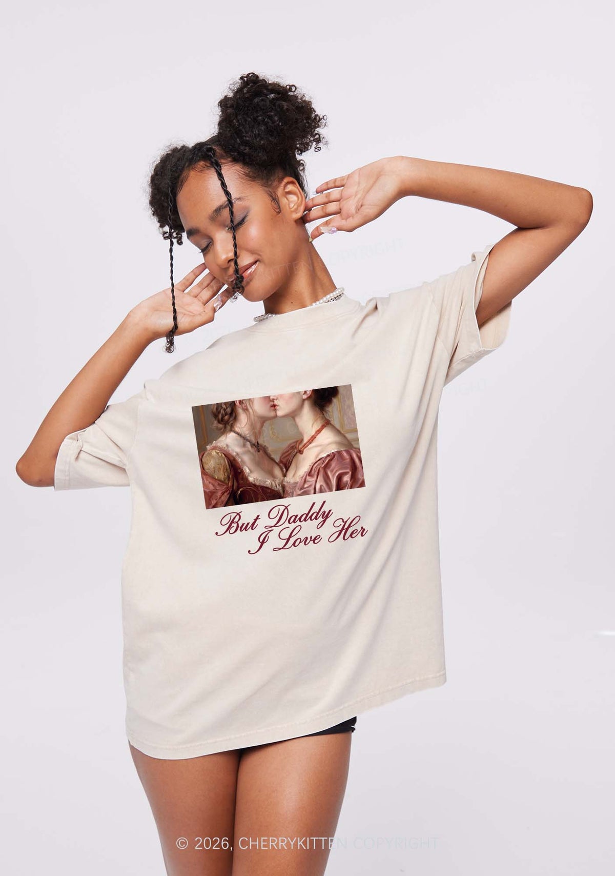 But Daddy I Love Her Lesbian Pride Y2K Shirts Washed Tee Cherrykitten