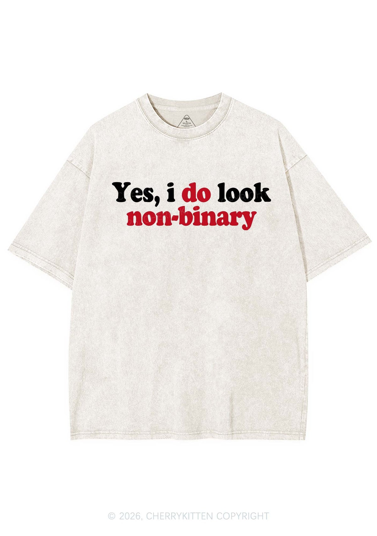 I Do Look Nonbinary Pride Y2K Shirts Washed Tee Cherrykitten
