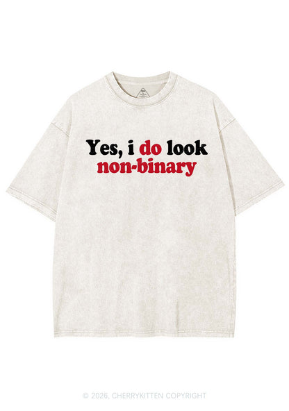 I Do Look Nonbinary Pride Y2K Shirts Washed Tee Cherrykitten