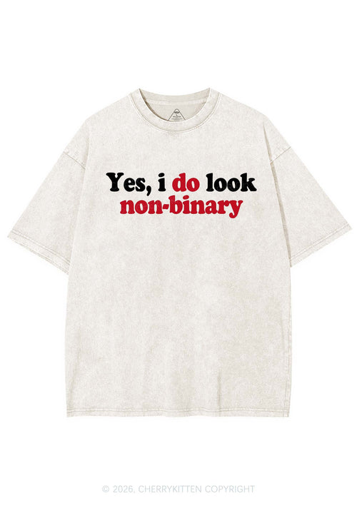 I Do Look Nonbinary Pride Y2K Shirts Washed Tee Cherrykitten