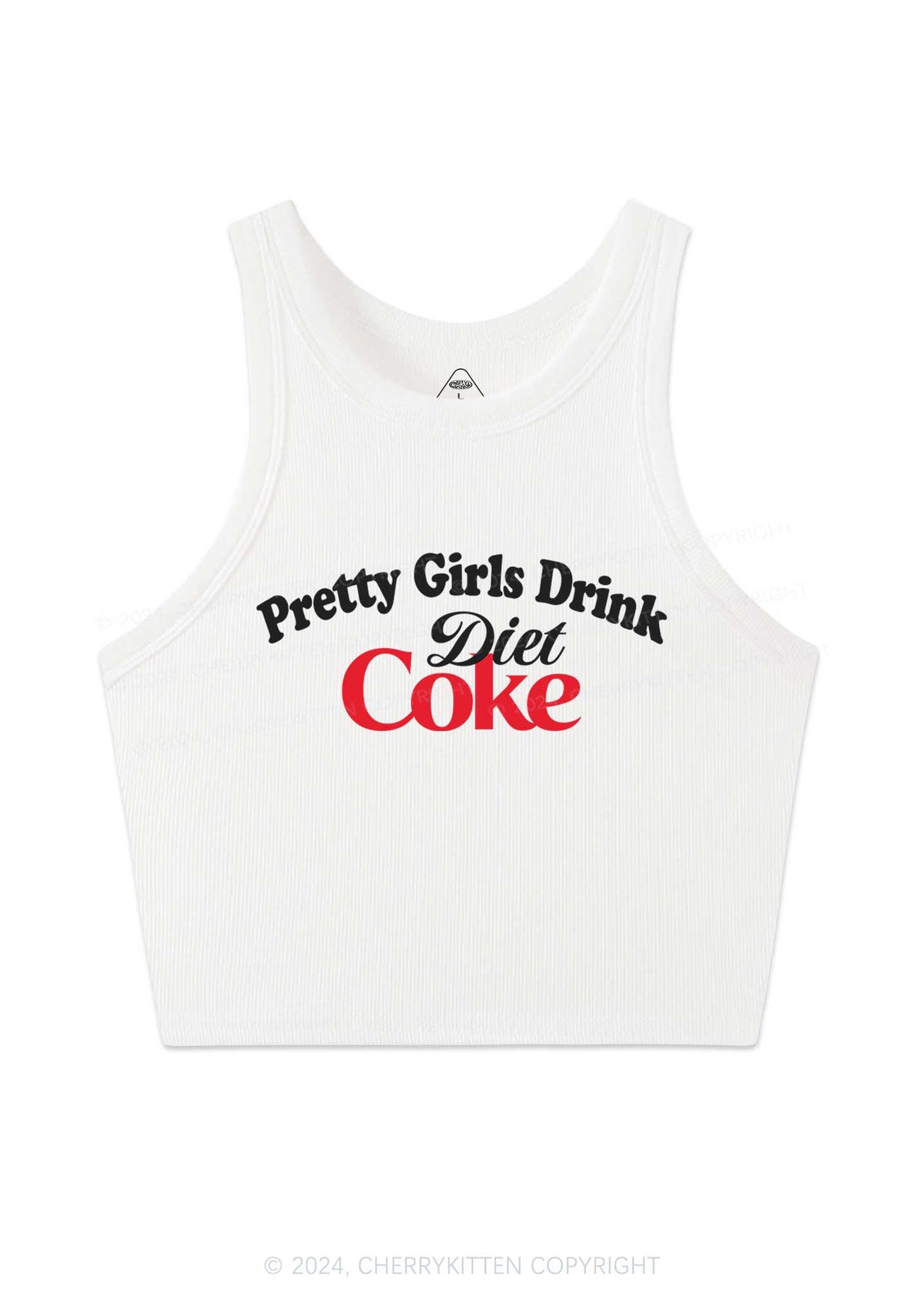 Pretty Girls Drink Diet Cola Y2K Crop Tank Top Cherrykitten