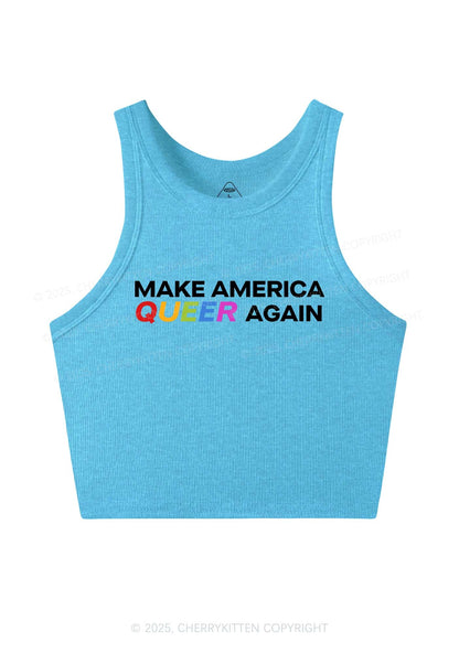 Make America Queer Again Pride Y2K Crop Tank Top Cherrykitten