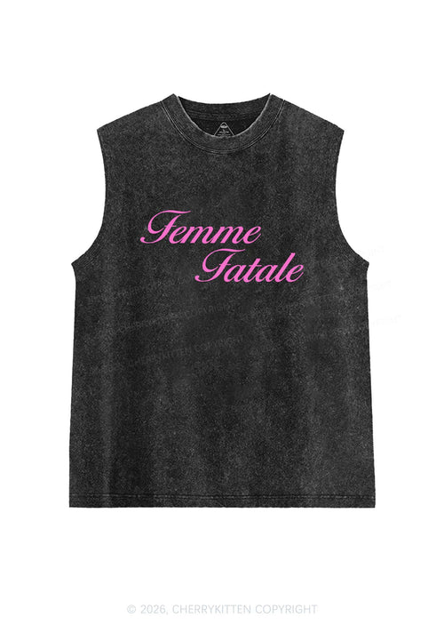 Femme Fatale Pride Y2K Washed Muscle Tank Cherrykitten