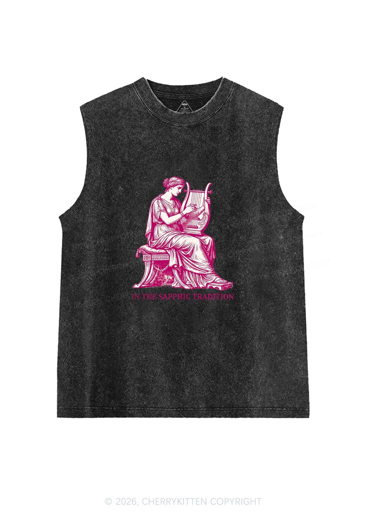 In The Sapphic Tradition Pride Y2K Washed Muscle Tank Cherrykitten