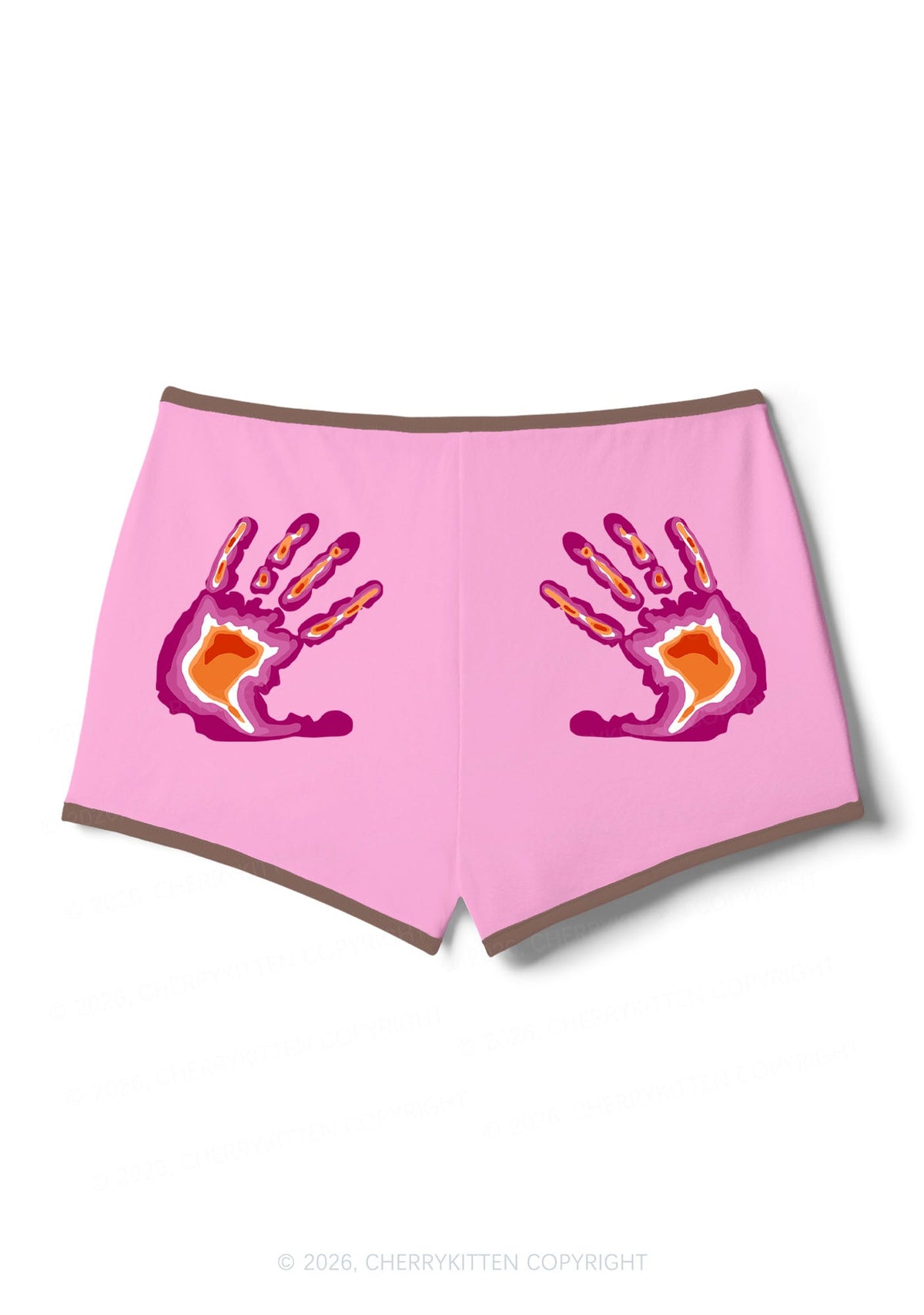 Lesbian Thermal Hands Pride Y2K Booty Shorts Cherrykitten