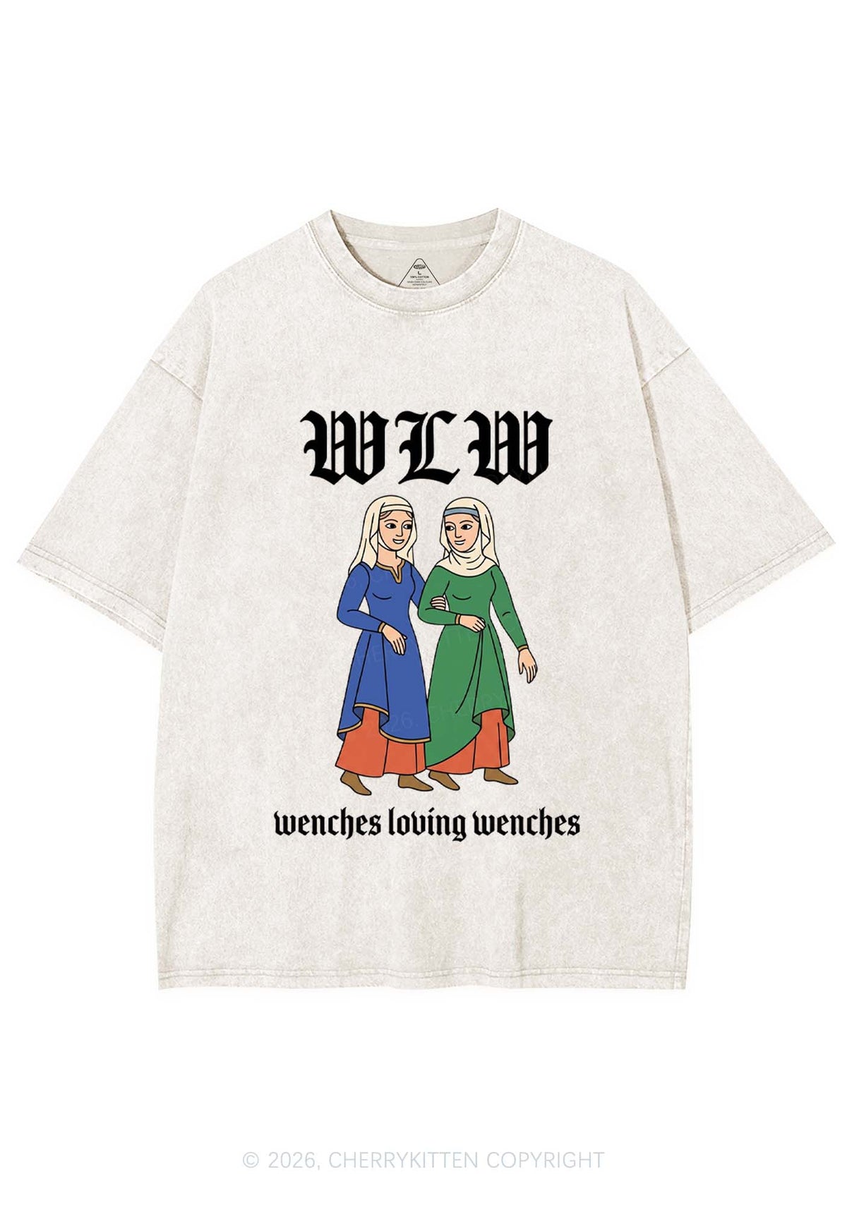 Wenches Loving Wenches Pride Y2K Shirts Washed Tee Cherrykitten