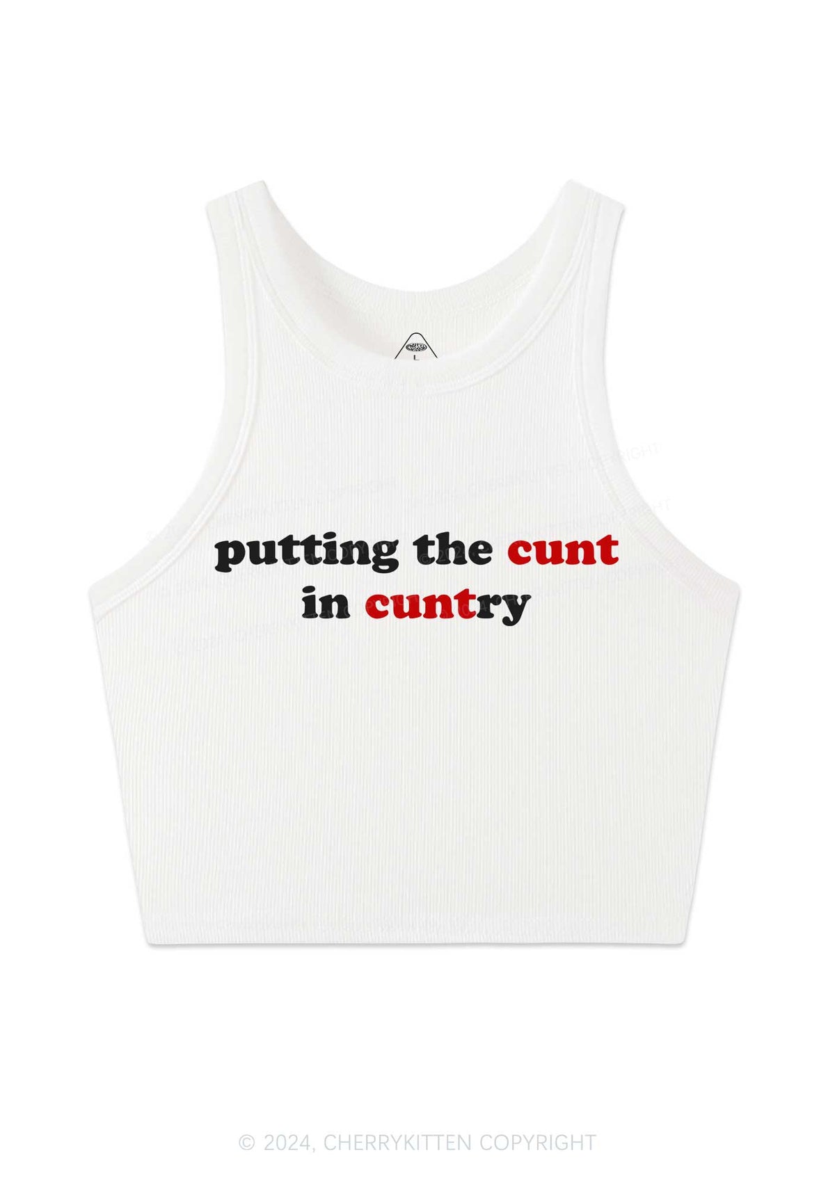 Putting Cxxt In Cuntry Y2K Crop Tank Top Cherrykitten