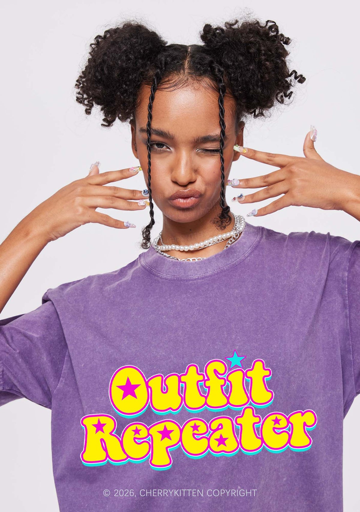 Outfit Repeater Y2K Shirts Washed Tee Cherrykitten