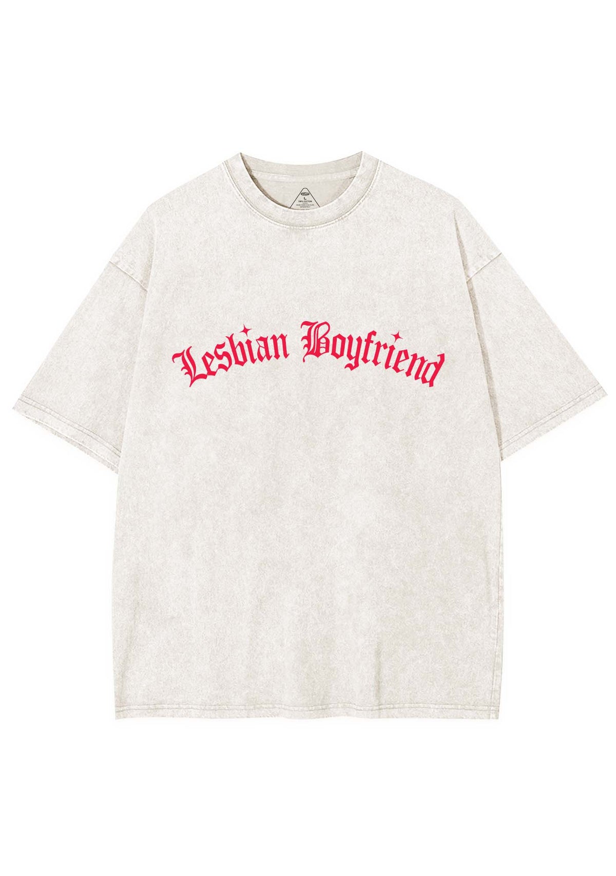Lesbian Boyfriend Pride Y2K Shirts Washed Tee Cherrykitten