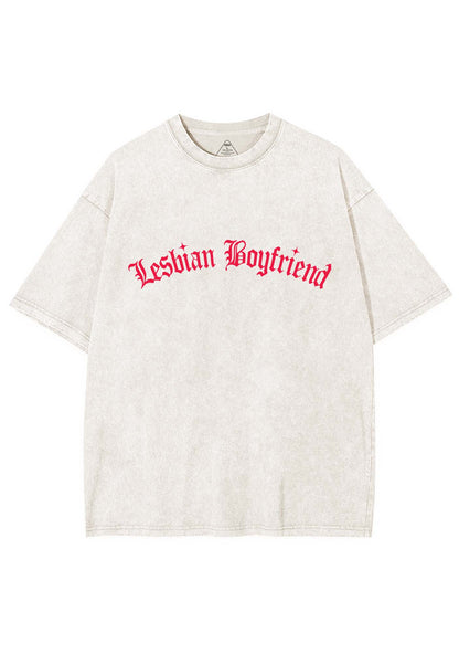 Lesbian Boyfriend Pride Y2K Shirts Washed Tee Cherrykitten