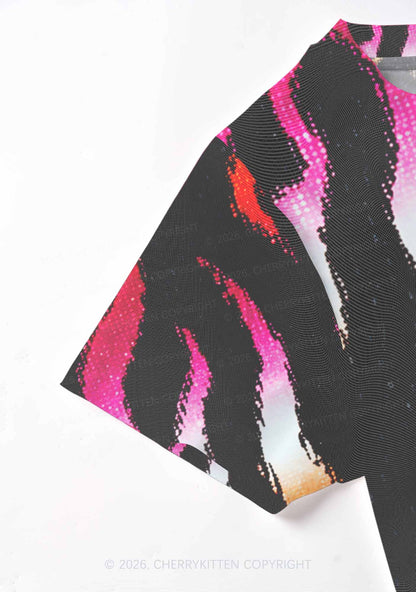 Lesbian Flame Pride Y2K Mesh Crop Top Cherrykitten