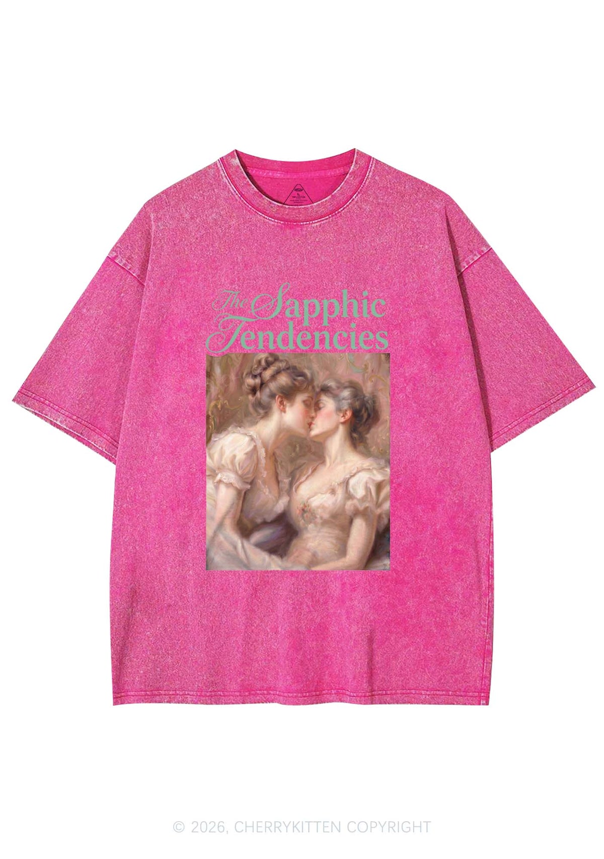 The Sapphic Tendencies Kiss Pride Y2K Shirts Washed Tee Cherrykitten