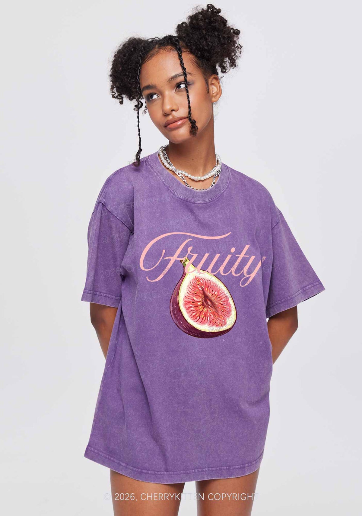 Fruity Fig Pride Y2K Shirts Washed Tee Cherrykitten