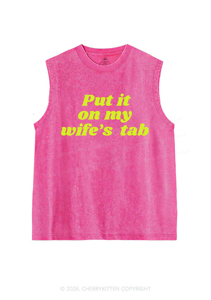 Put It On My Wifes Tab Pride Y2K Washed Muscle Tank Cherrykitten