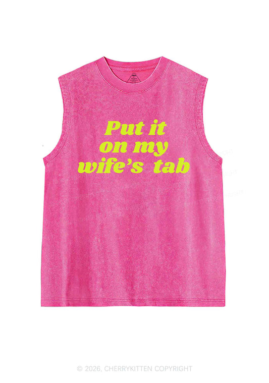 Put It On My Wifes Tab Pride Y2K Washed Muscle Tank Cherrykitten