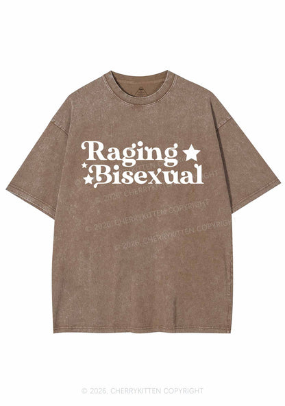 Raging Bisexual Stars Pride Y2K Shirts Washed Tee Cherrykitten