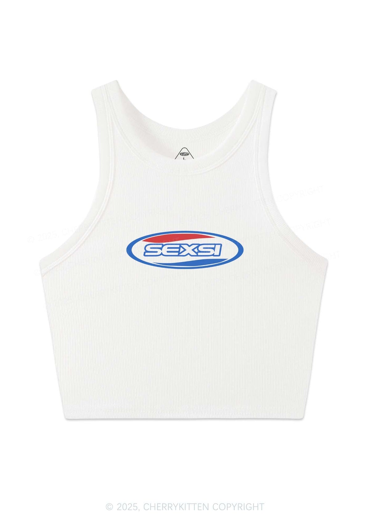 Sexsi Slogan Y2K Crop Tank Top Cherrykitten