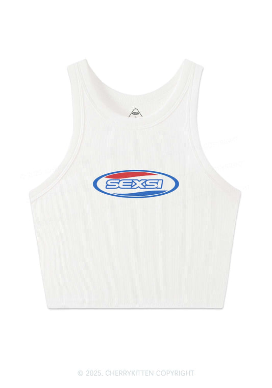 Sexsi Slogan Y2K Crop Tank Top Cherrykitten
