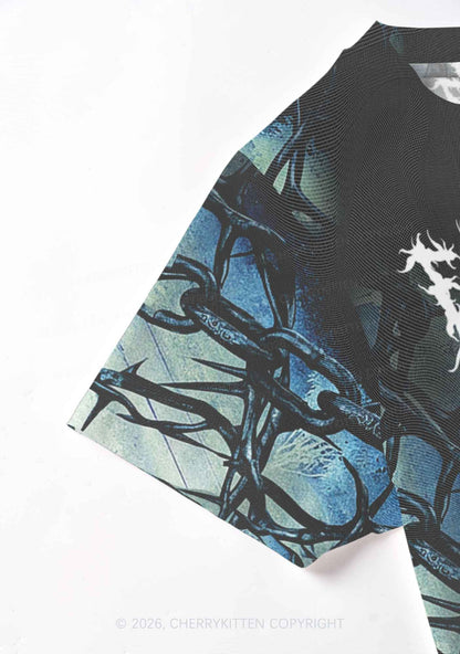 Black Thorn Faggot  Pride Y2K Mesh Crop Top Cherrykitten