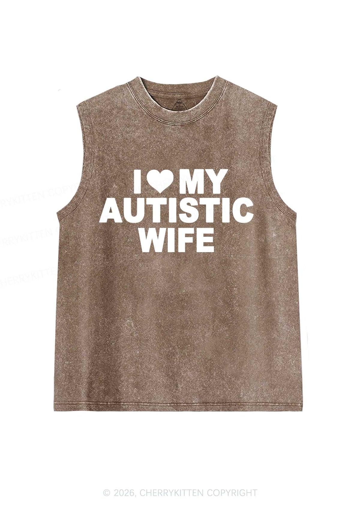 I Love My Autistic Wife Y2K Washed Muscle Tank Cherrykitten