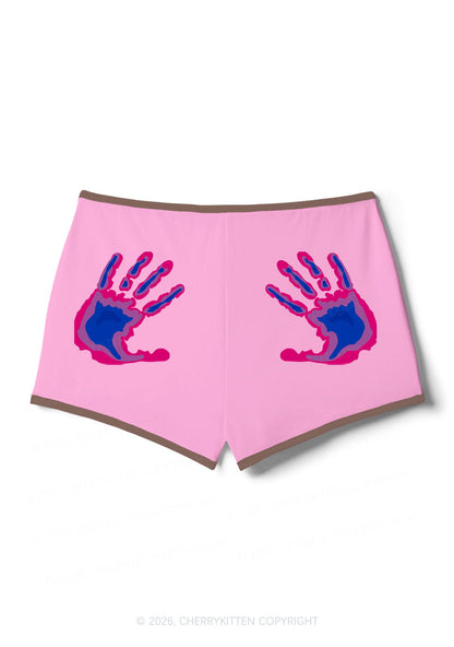 Bisexual Thermal Hands Pride Y2K Booty Shorts Cherrykitten