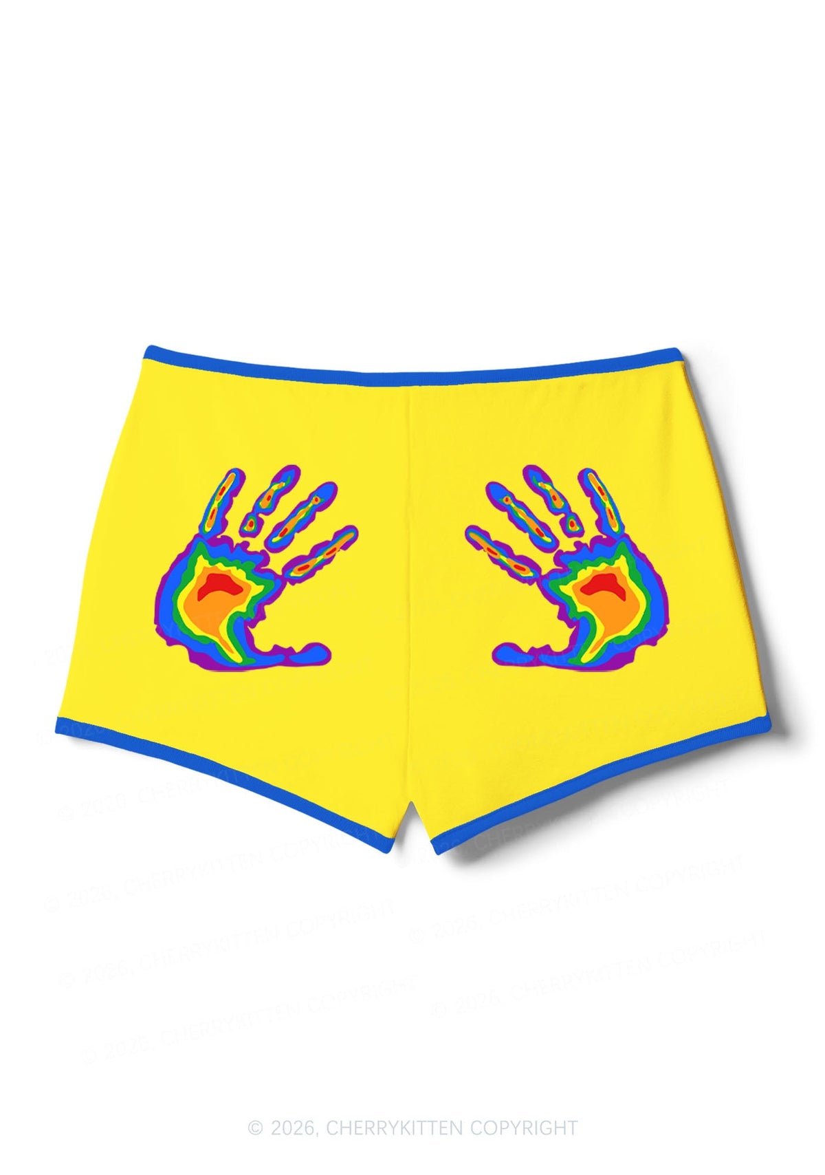 Pride Thermal Hands Y2K Booty Shorts Cherrykitten