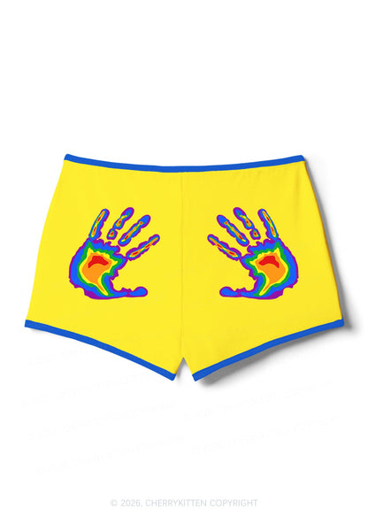 Pride Thermal Hands Y2K Booty Shorts Cherrykitten