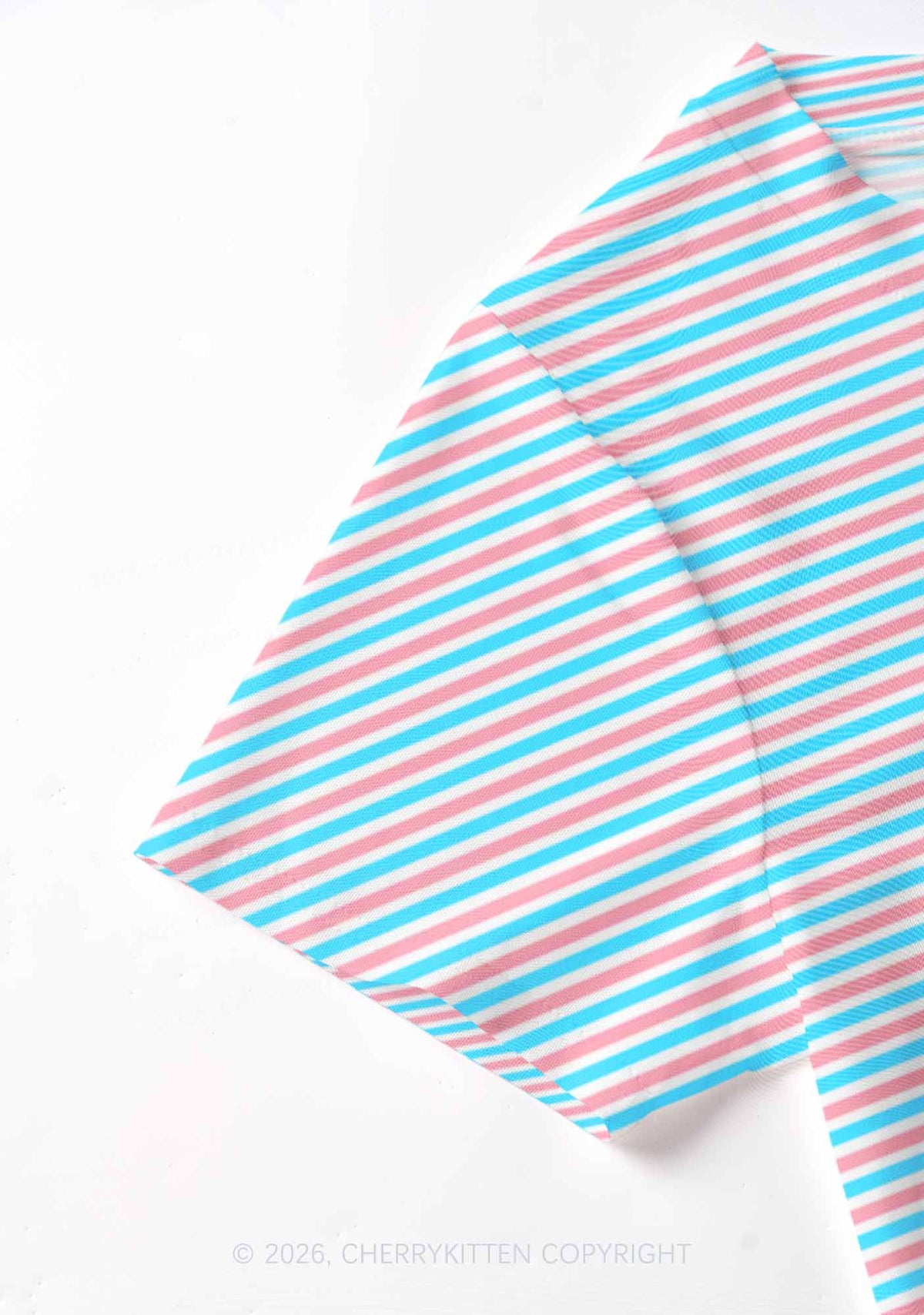 Trans Stripes Pride Y2K Mesh Crop Top Cherrykitten