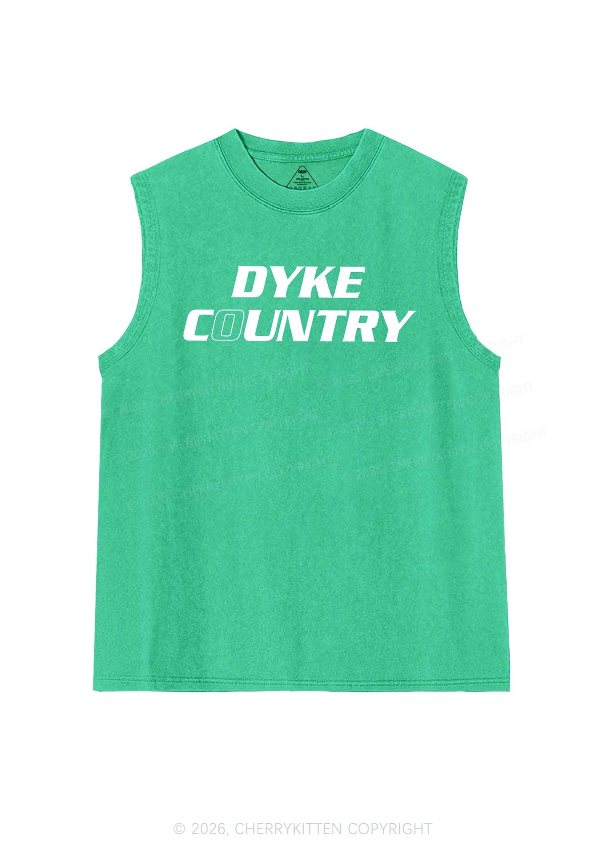 Dyke Country Pride Y2K Washed Muscle Tank Cherrykitten