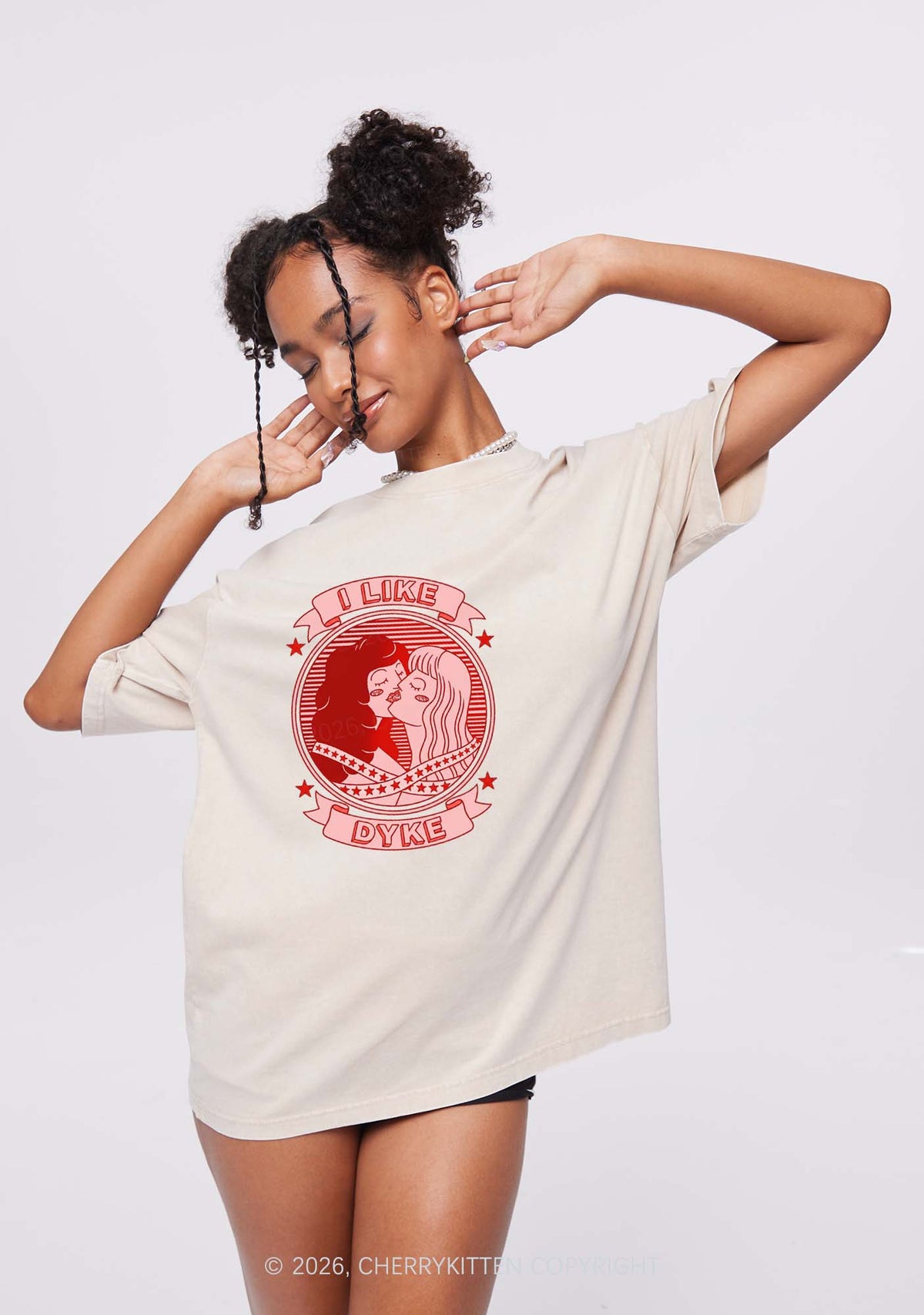 I Like Dyke Pride Y2K Shirts Washed Tee Cherrykitten