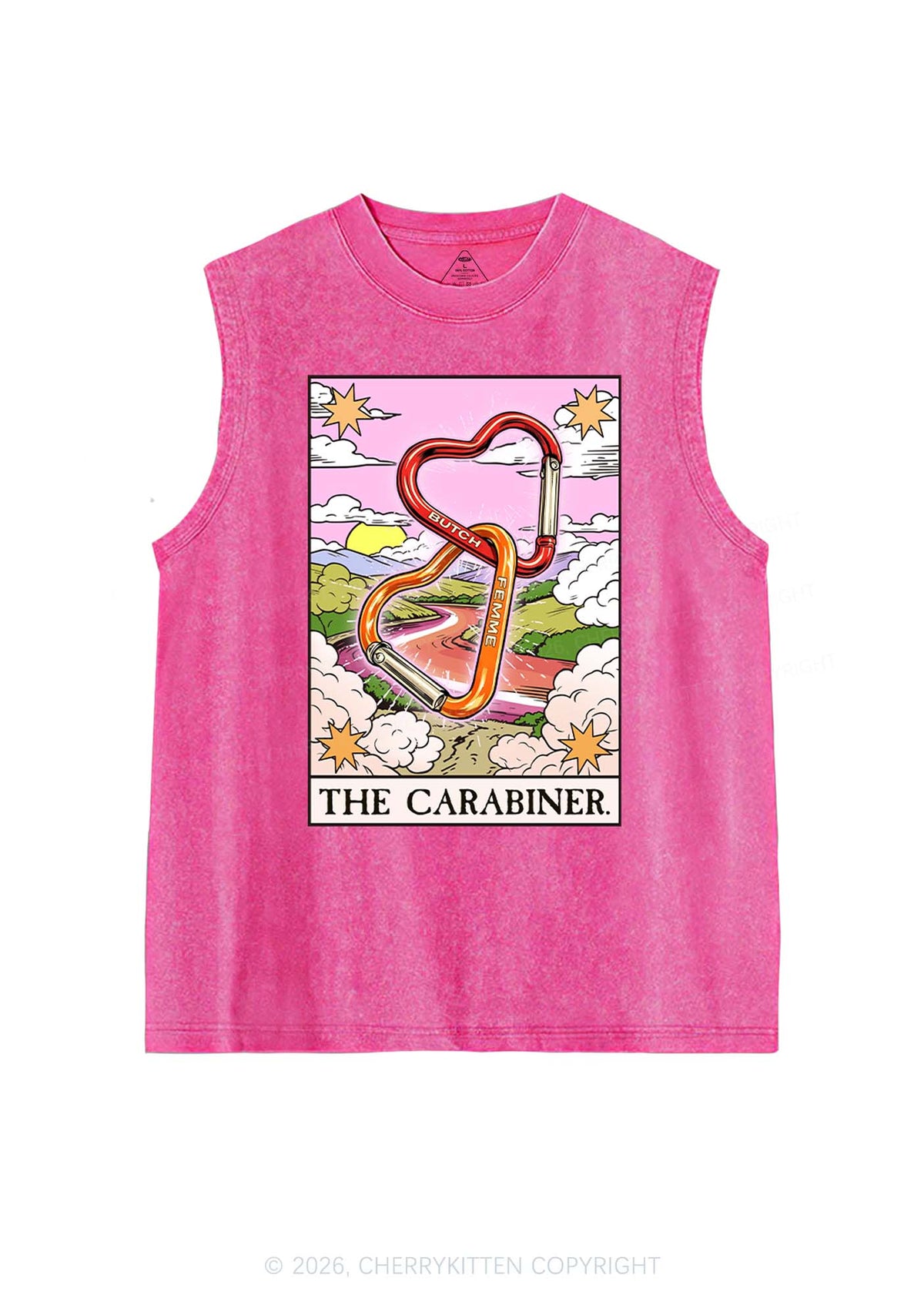 The Carabiner Tarot Pride Y2K Washed Muscle Tank Cherrykitten