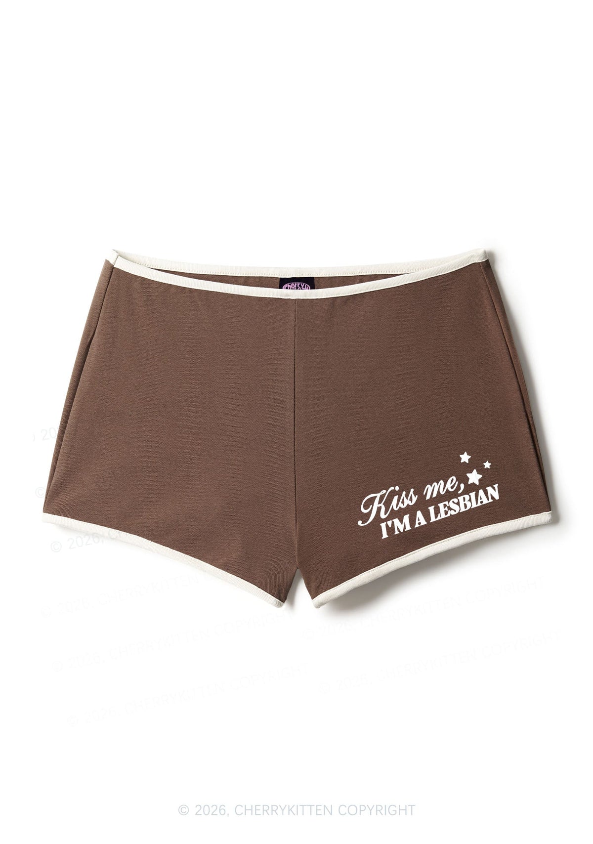 Kiss Me Im A Lesbian Pride Y2K Booty Shorts Cherrykitten