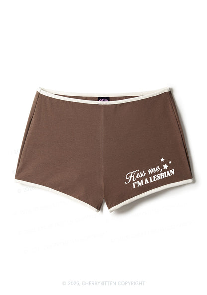 Kiss Me Im A Lesbian Pride Y2K Booty Shorts Cherrykitten