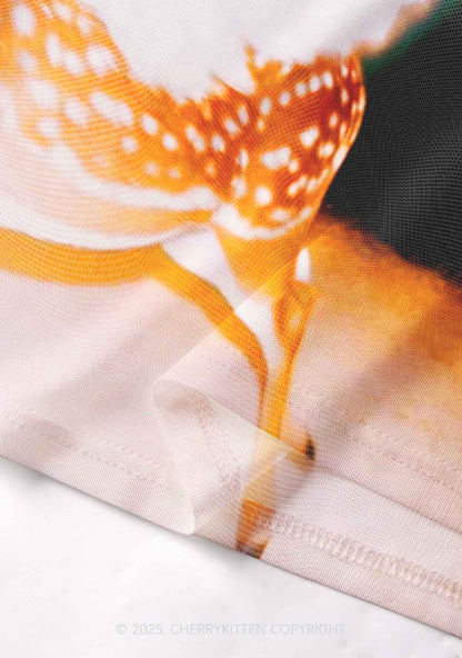 Deer Wings Y2K Mesh Crop Top Cherrykitten