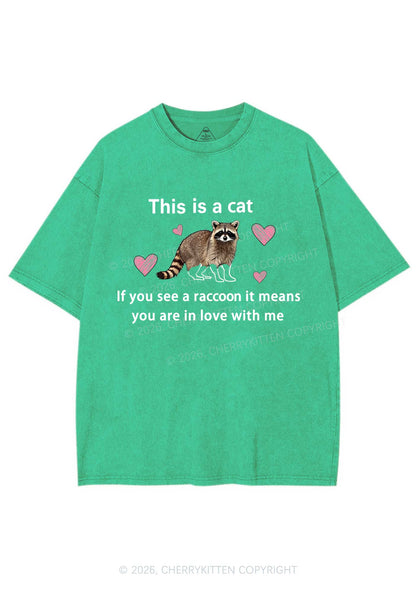 If You See A Raccoon Y2K Shirts Washed Tee Cherrykitten