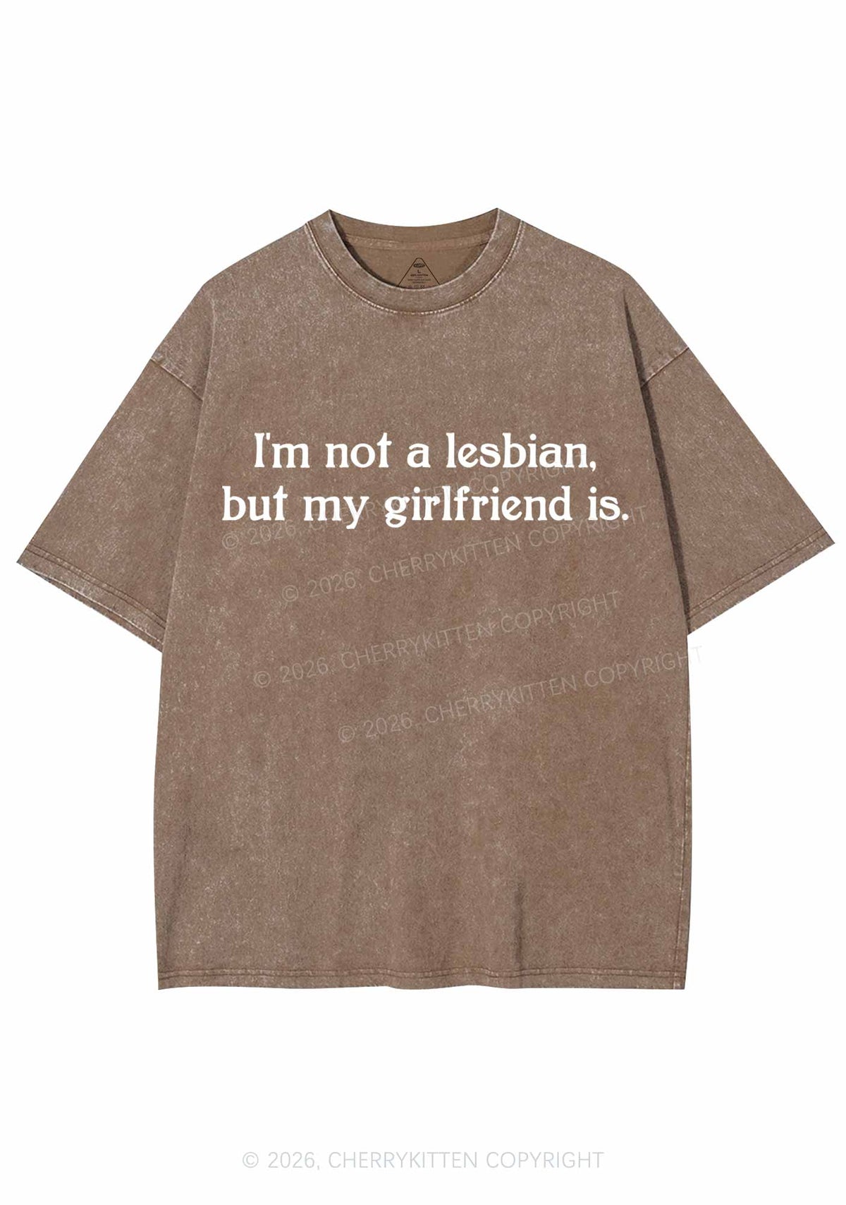My Girlfriend Is Lesbian Pride Y2K Shirts Washed Tee Cherrykitten